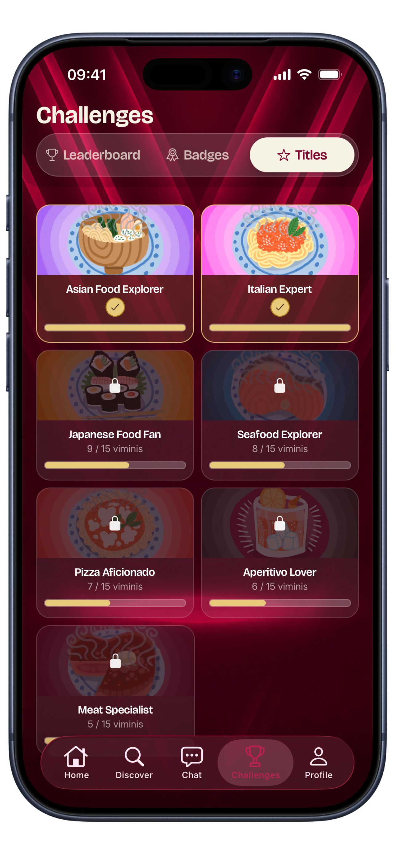Unlock food titles