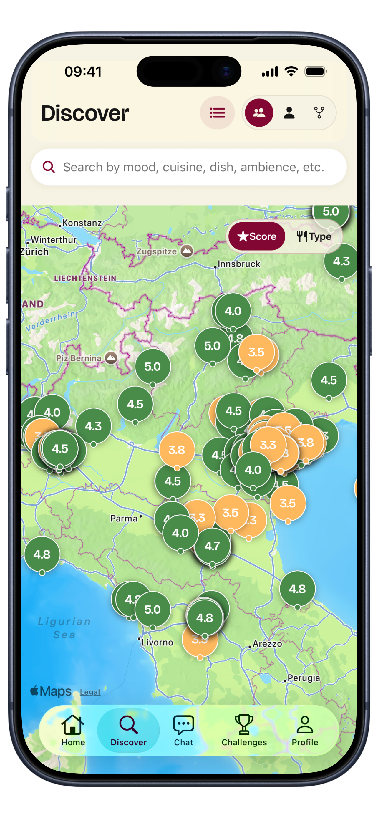 Explore trusted places on a map